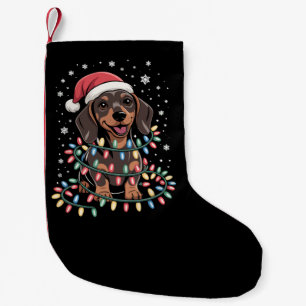 Meia De Natal Pequena Cachorro de Natal Dachshund Papai Noel Xmas Wiener
