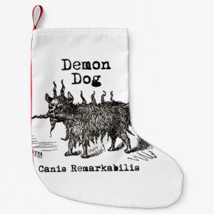 Meia De Natal Pequena Cachorro Demônio Vintage Engraçado Fofo