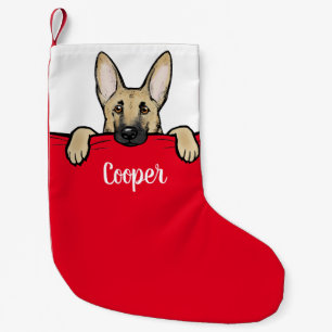 Meia De Natal Pequena Cachorro german shepherd Personalizado