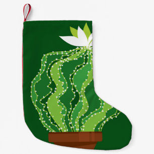 Meia De Natal Pequena Cacto verde: motif abstrato natural.