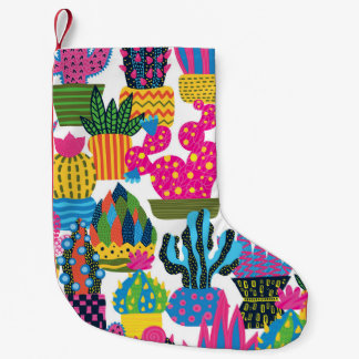Meia De Natal Pequena Cactus Bonito: Divertimento Colorido