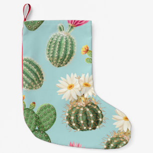 Meia De Natal Pequena Cactus, flores cor-de-rosa: decor leve