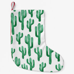 Meia De Natal Pequena Cactus watercolor: ilustração desenhada à mão