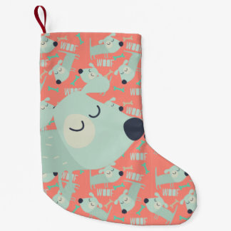 Meia De Natal Pequena Cães e Ossos