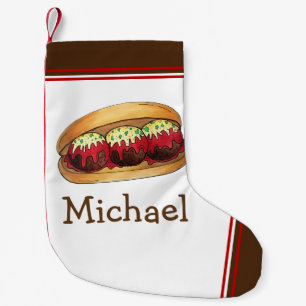 Meia De Natal Pequena Camarão de Carne Italiano Subsanduíche Marinara