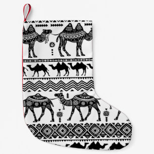 Meia De Natal Pequena Camelos decorativos Design de padrão sem costura