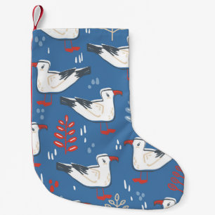 Meia De Natal Pequena Caminho de gaivota: padrão perfeito de vintage.