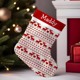 Meia De Natal Pequena Camisa de Natal Feia com Monograma de Veado