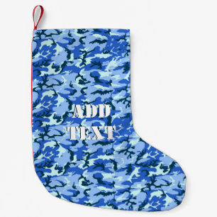 Meia De Natal Pequena Camuflagem Azul do Céu Florestal