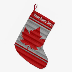 Meia De Natal Pequena Canadá que armazena a peúga do Natal da folha de