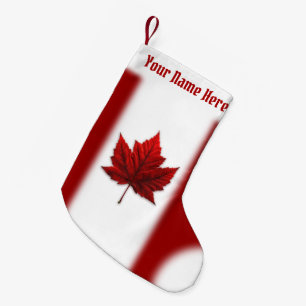 Meia De Natal Pequena Canadá que armazena a peúga do Natal da folha de
