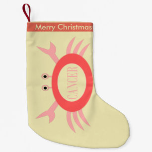 Meia De Natal Pequena Cancer - Caranguejo de Sinais Personalizado