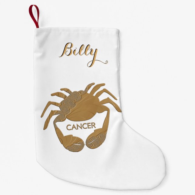 Meia De Natal Pequena Cancer Zodiac Brown (Frente)