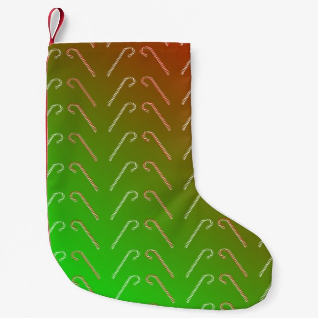 Meia De Natal Pequena Candy Cane (Frente)