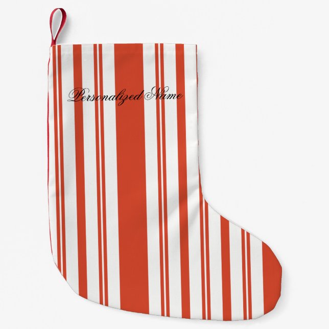 Meia De Natal Pequena Candy Cane Chorus-Stripe-Verticle (Frente)