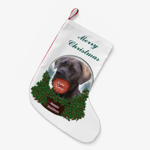 Meia De Natal Pequena Cane Corso Christmas