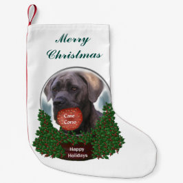 Meia De Natal Pequena Cane Corso Christmas