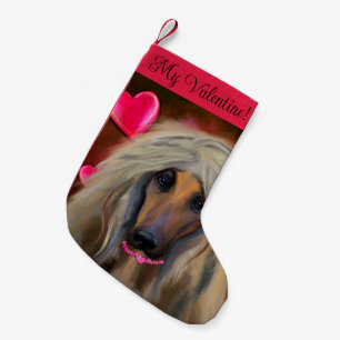 Meia De Natal Pequena Cão Afegão