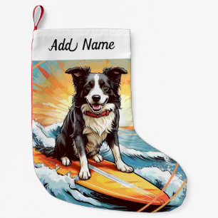 Meia De Natal Pequena Cão Border Collie