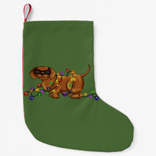 Meia De Natal Pequena Cão brilhante