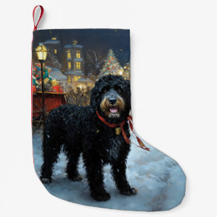 Meia De Natal Pequena Cão de Água Português Época Festiva de Natal
