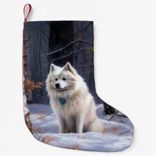 Meia De Natal Pequena Cão Esquimó Americano Natal Neve de Inverno