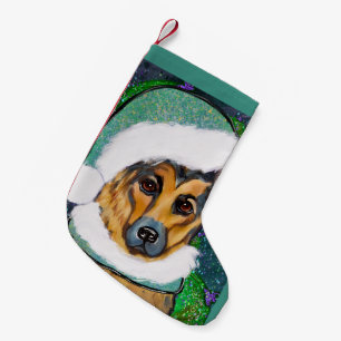 MEIA DE NATAL PEQUENA CÃO PASTOR ALEMÃO  