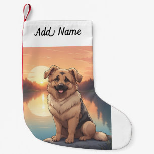 Meia De Natal Pequena Cão Pastor Alemão