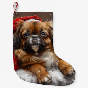 Meia De Natal Pequena Cão Spaniel Tibetano Natal Festivo
