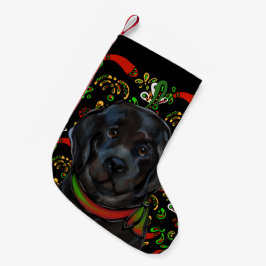 Meia De Natal Pequena Cão Terra Nova  