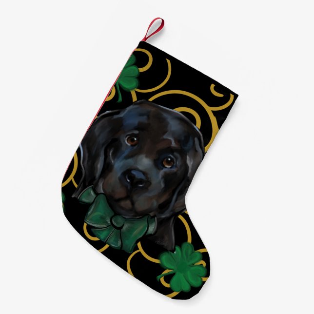 Meia De Natal Pequena Cão Terra Nova   (Frente (Pendurada))