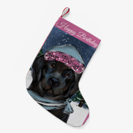 Meia De Natal Pequena Cão Terra Nova  