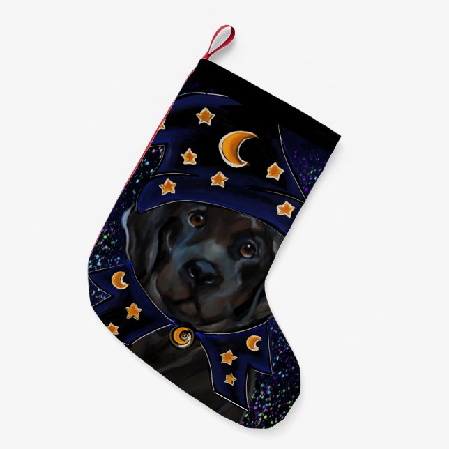 Meia De Natal Pequena Cão Terra Nova   (Frente (Pendurada))