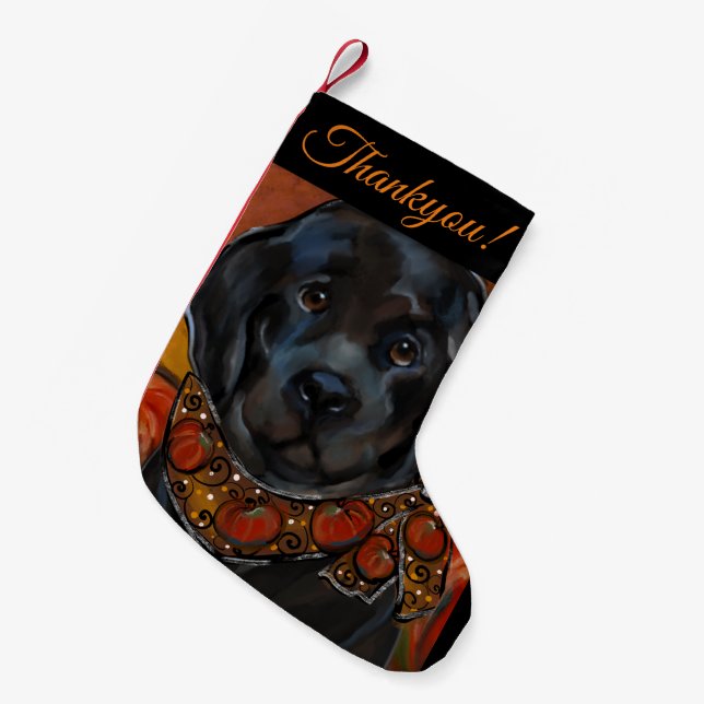 Meia De Natal Pequena Cão Terra Nova   (Frente (Pendurada))
