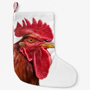 Meia De Natal Pequena Cara do galo