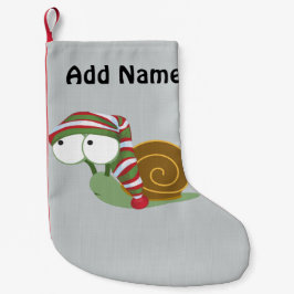 Meia De Natal Pequena Caracol no boné de inverno