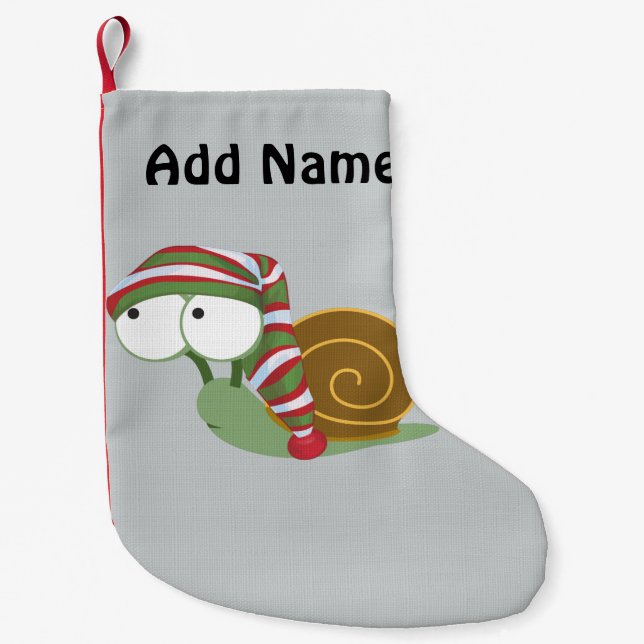 Meia De Natal Pequena Caracol no boné de inverno (Frente)