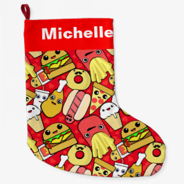 Meia De Natal Pequena Caráteres bonitos da comida modelados