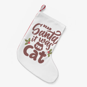 Meia De Natal Pequena Caros Papais noeis Engraçados, Era o Design de Gat