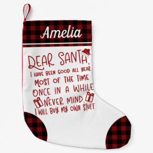 Meia De Natal Pequena Caros Papais noeis, Tenho Sido Uma Carta Engraçada