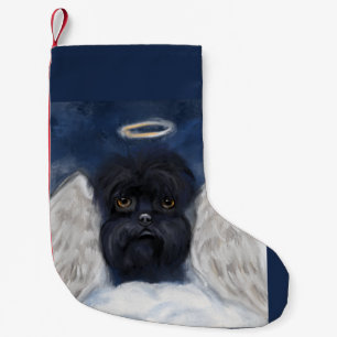 Meia De Natal Pequena Cartão ANGEL Affenpinscher