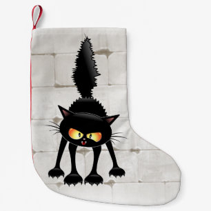 Meia De Natal Pequena Cartografia de Gato Preto, Engraçado