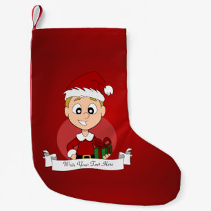 Meia De Natal Pequena Cartografia de menino de Natal