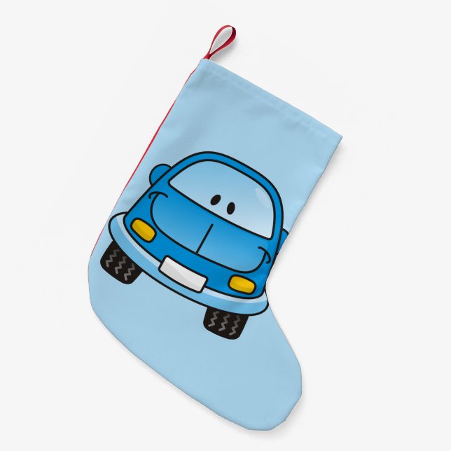Meia De Natal Pequena Cartoon azul (Frente (Pendurada))