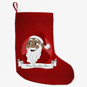 Meia De Natal Pequena Cartoon Black Santa Claus