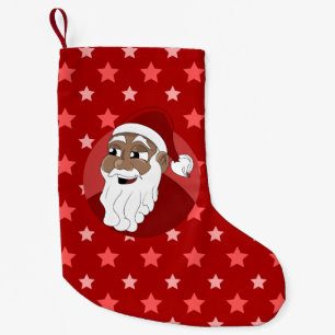 Meia De Natal Pequena Cartoon Black Santa Claus