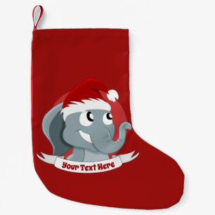 Meia De Natal Pequena Cartoon de Natal com um elefante fofo