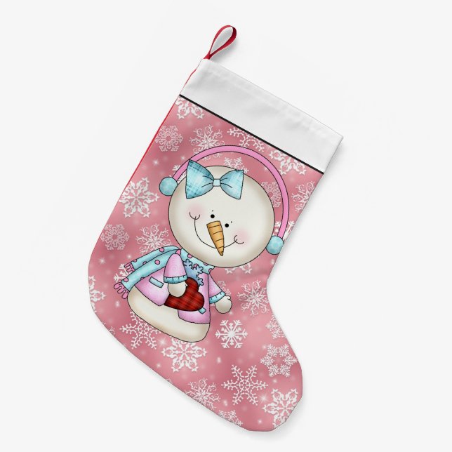 Meia De Natal Pequena Cartoon de Natal Holiday (Frente (Pendurada))