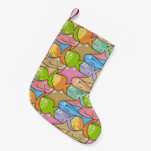 Meia De Natal Pequena Cartoon Fishes