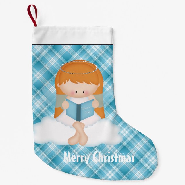 Meia De Natal Pequena Cartoon Natal Angel Holiday (Frente)